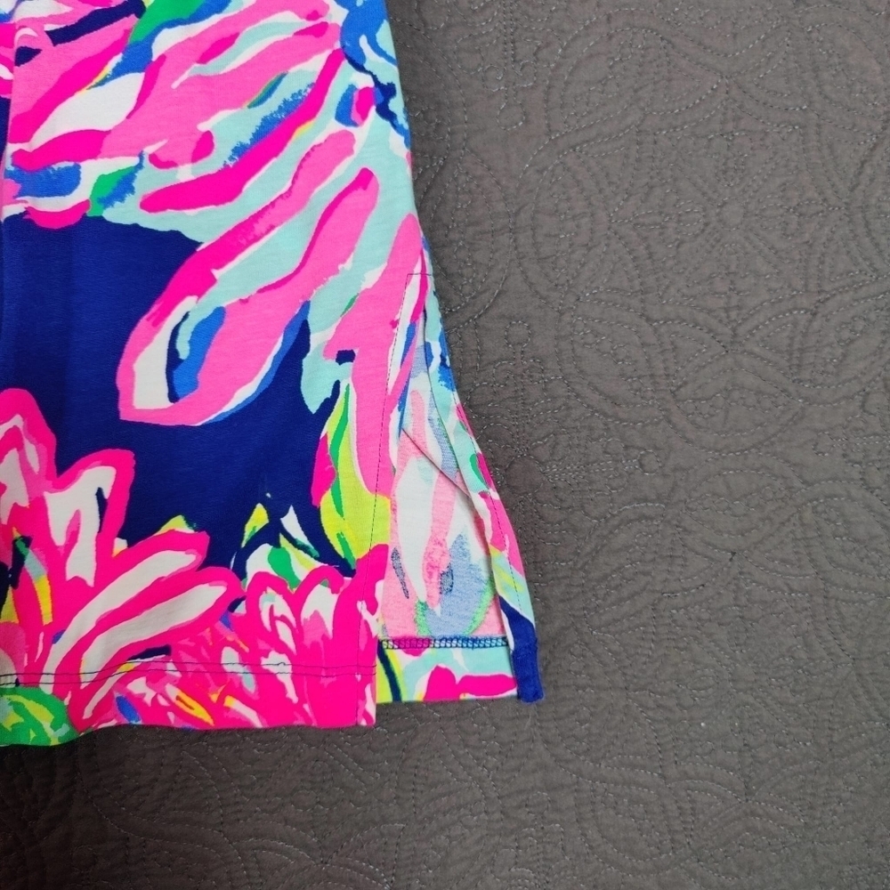 Lilly Pulitzer Kenzie Dress Resort Navy Travelers Palm Multicolor Women's Small - Picture 9 of 15